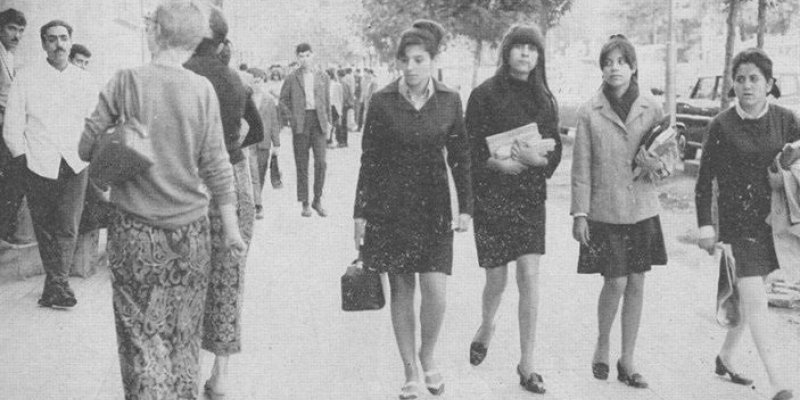 Women on the streets of Tehran, 1960s.